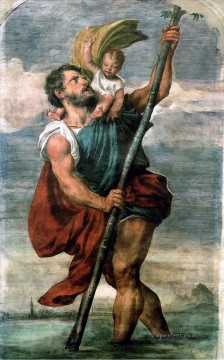 Saint Christopher Tiziano Titian Oil Paintings